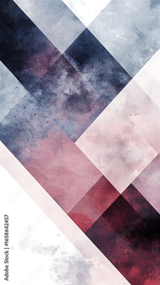 Poster abstract artistic background with geometric shapes and watercolor texture for graphic design project