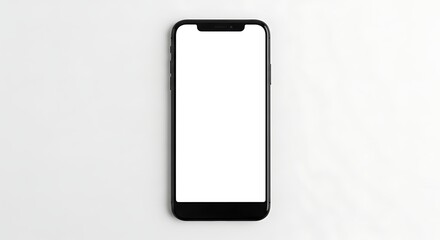 Modern smartphone with blank white screen ready for your custom content or app design