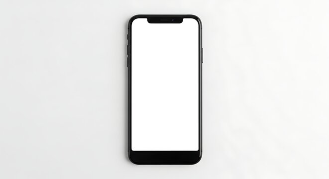 Modern smartphone with blank white screen ready for your custom content or app design