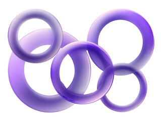 Purple, overlapping rings, abstract design