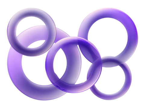 Purple, overlapping rings, abstract design