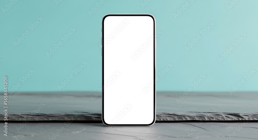 Aufkleber sleek modern smartphone with blank screen ready for your custom design on a textured surface