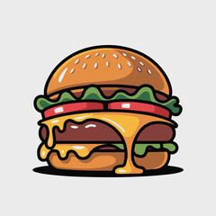 hamburger on a white background