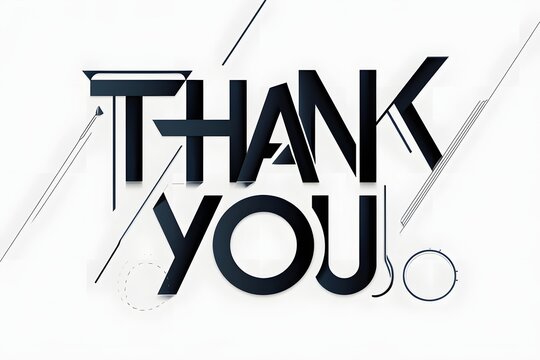 Thank you stylish front typography on white