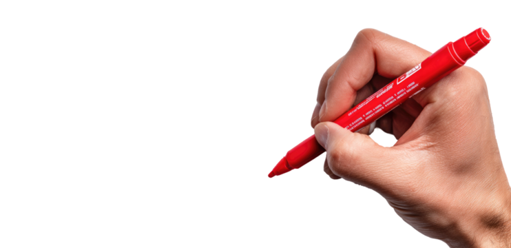 Hand holding a red marker (2)