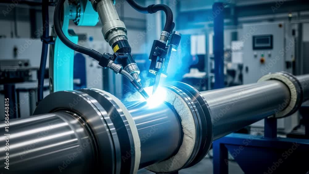 Poster robotic arm performing orbital welds on largediameter vacuuminsulated cryogenic piping demonstrating