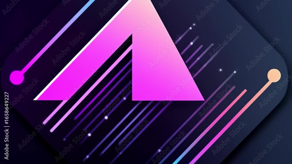 Poster abstract geometric animation with dynamic lines and gradient colors