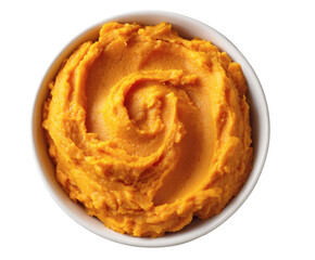 Fototapeta premium A bowl of creamy mashed sweet potatoes, a delicious side dish.