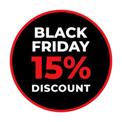 Fototapeta premium Black Friday 15% Discount Circular Banner