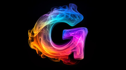 Bold letter G crafted in a dynamic blend of gradient color