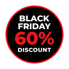 Black Friday 60% Discount Circular Banner