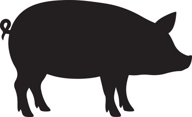 Silhouette vector of pig, simple and clean design, perfect for farm and animal projects.