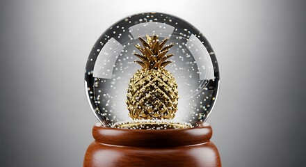 Golden Pineapple Snow Globe A Unique Decorative Piece