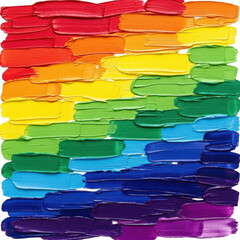 Fototapeta premium Rainbow paint strokes isolated on white background for your design