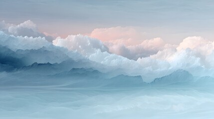 A surreal liquid horizon where the land gently melts into rivers