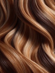 Fototapeta premium closeup of beautiful hair with highlights and smooth texture perfect for beauty themes