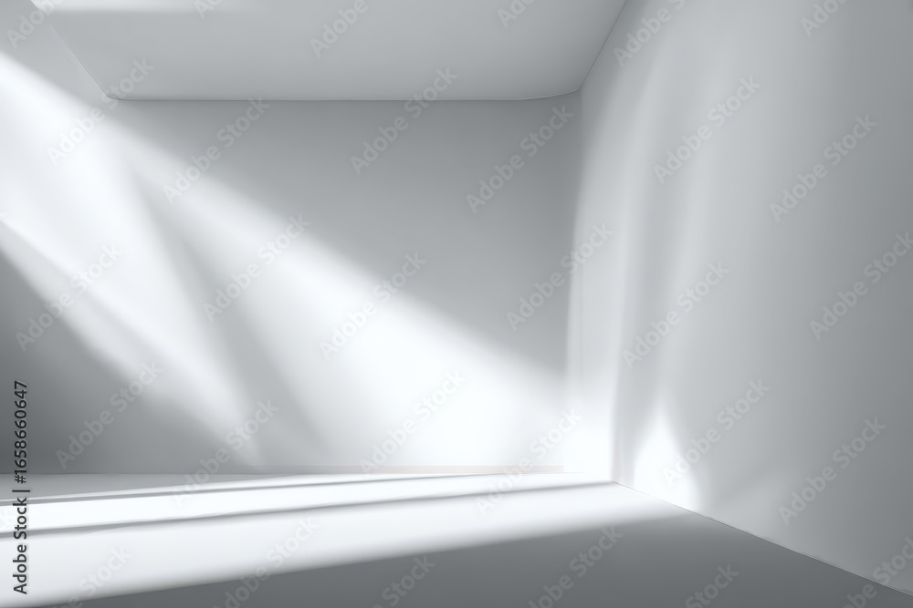 Poster abstract white space illuminated by soft light creating a serene, tranquil atmosphere with intricate