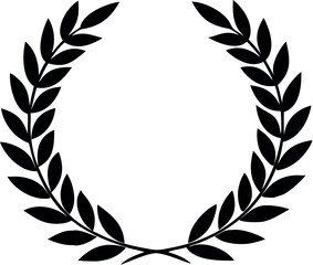Laurel Wreath Feather Leaf Circle Decoration Sign Nature Icon Vector Illustration. Laurel Wreath Icon. Winner Symbol. Info Graphic Element. Logo Template - Vector.