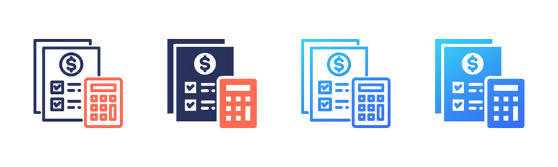 Budget Plan icon sheet multi style collection