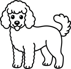 Flat Vector Illustration of Curly Poodle Mix Breed Cute Cartoon Dog, Curly Poodle Mix Vector, Cartoon Poodle Dog Illustration, Cute Fluffy Poodle Vector