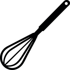 Whisk icon line symbol. Black vector whisk icon vector