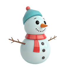 3d icon 3D Rendered Snowman Winter Holiday Character Festive Decoration Cute Cartoon Snow Figure transparent png