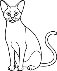 Continuous Single Line Art of Abyssinian Cat Graceful Pose Kitten Vector Illustration, Abyssinian Cat Continuous Line Art, Graceful Kitten Line Vector, Minimal Pet Cat One Line Illustration