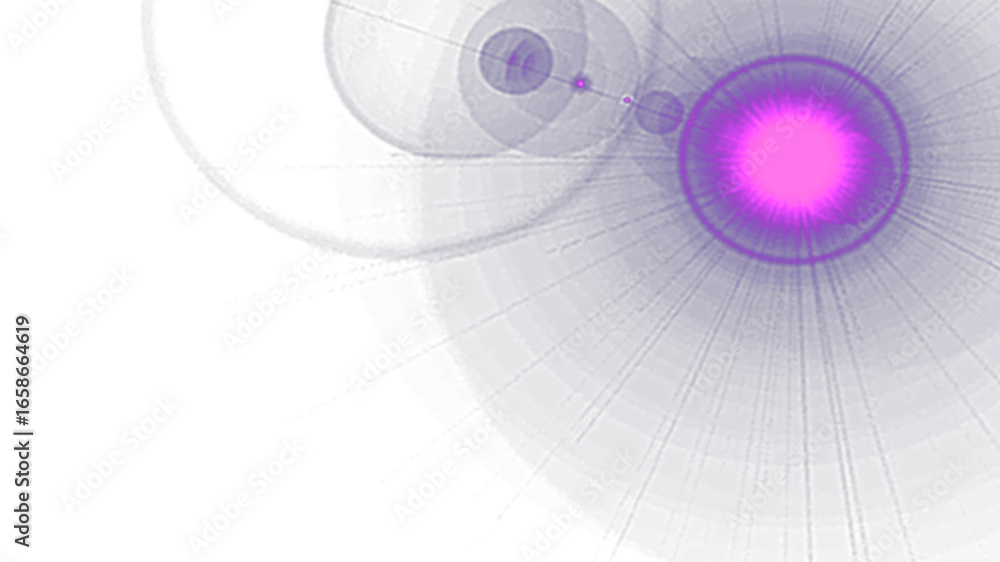 Poster modern and futuristic abstract design with a purple glowing light and transparent background, perfec