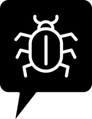 Chat virus Glyph icon, chat virus icon – malware in messaging, cyber threat, hacked chat symbol