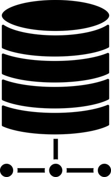 Database Glyph icon, database icon &ndash; data storage, server, cloud backup symbol