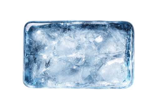 Rectangular ice block, top view