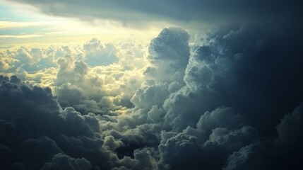 dark sky, rain-laden clouds, storm generative ai