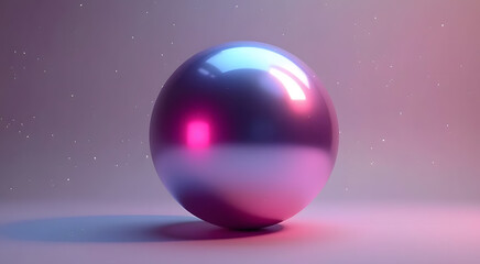 Abstract Metallic Egg, Pink and Purple Gradient, Futuristic Minimalist Design, Soft Lighting, 3D Render.