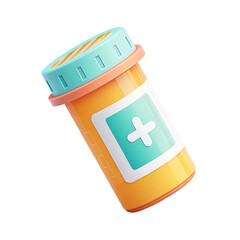 3d icon 3D Render Medicine Bottle Pills Pharmacy Healthcare Icon transparent png