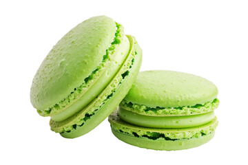 Green macarons, stacked, delicious