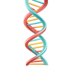 3d icon DNA Double Helix Genetics Molecular Biology Science Illustration transparent png