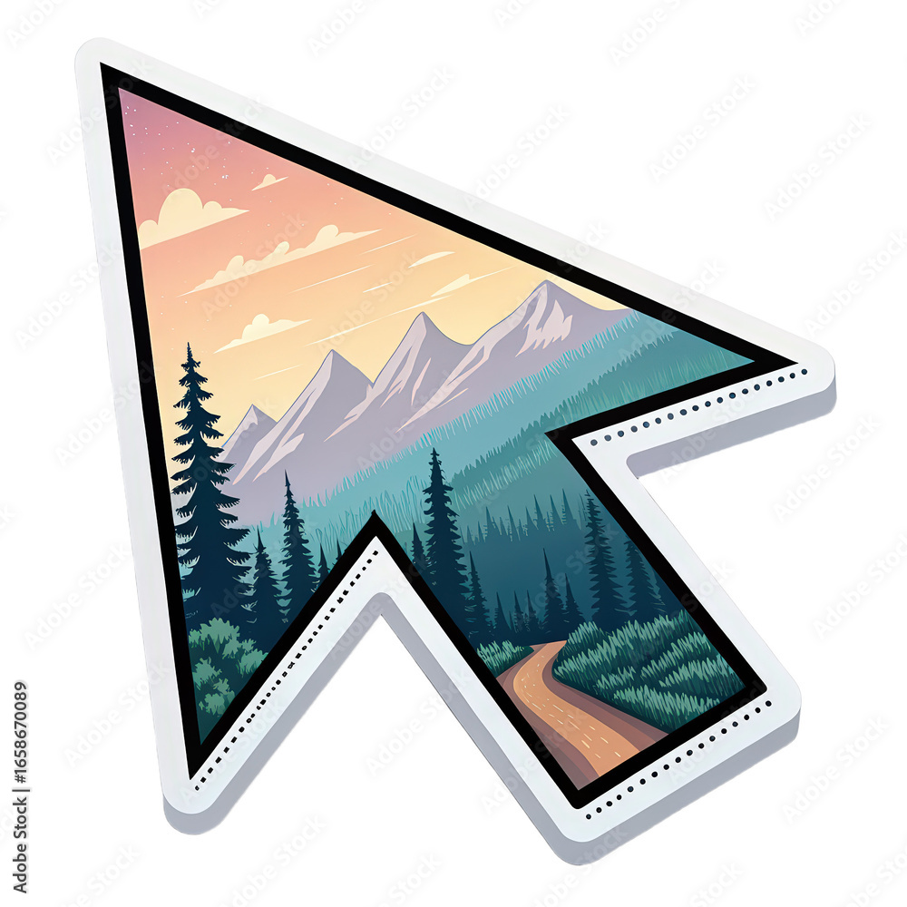 Fototapete computer arrow cursor sticker png on transparent background image featuring a digital pointer icon w