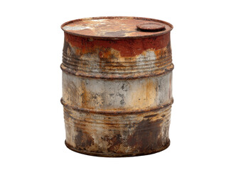Obraz premium Rusted metal drum, isolated on black