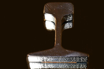 Metal Railroad Track Cross Section Reflection