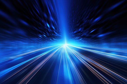Blue light streak, fiber optic, speed line, futuristic background
