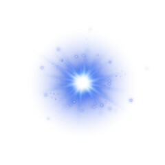Sun Energy Flash. Vibrant Blue Light Burst Effect for Abstract and Magical Designs