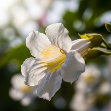 White Ipe Blossom Close-Up