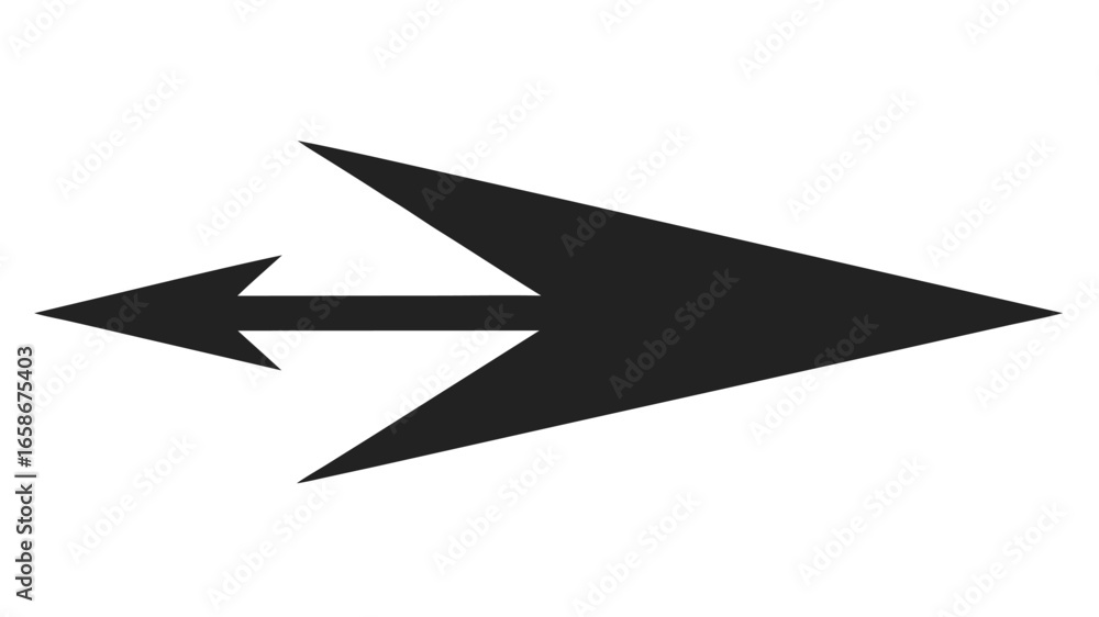 Poster simple solid black arrow pointing right with a sharp head