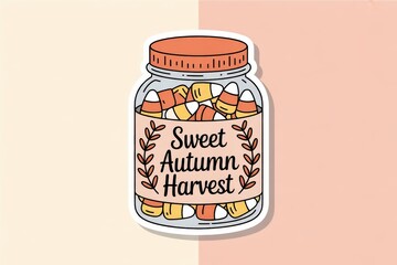 Candy corn jar label design