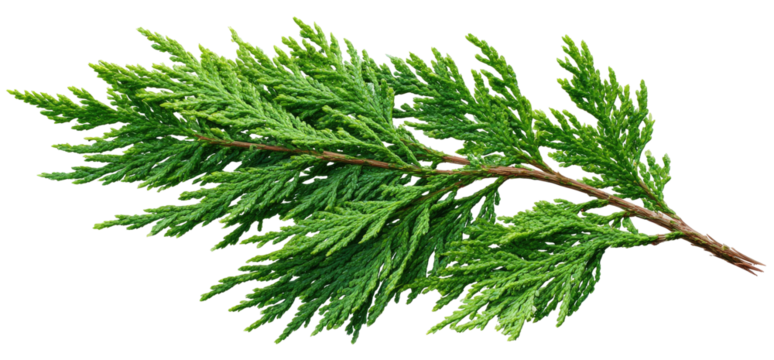 Detailed close-up of a branch with vibrant green foliage