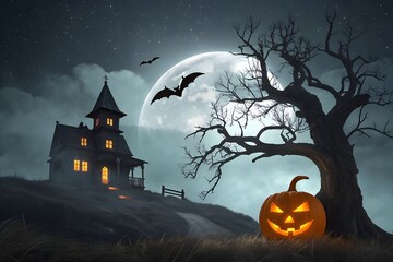 halloween background with pumpkins