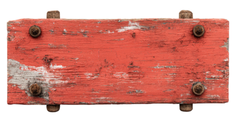 Rustic, weathered red wooden plank