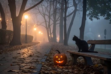 halloween night in the woods