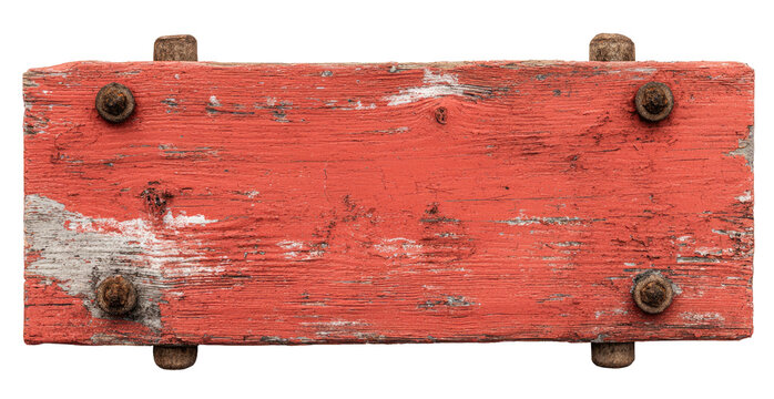 Rustic, weathered red wooden plank