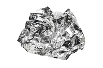 Crumpled sheet of aluminum foil, isolated on black